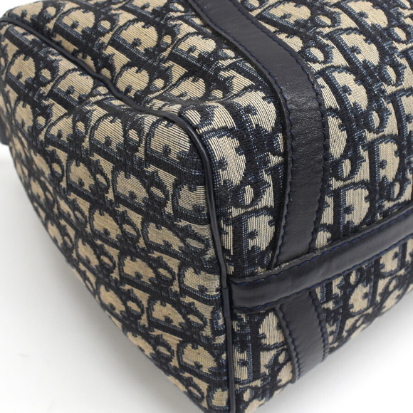 Christian Dior Trotter Handbag Small Boston Bag Navy Blue - Picture 6 of 9